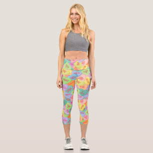 Leggings Capri Candy Hearts Motif - SFW