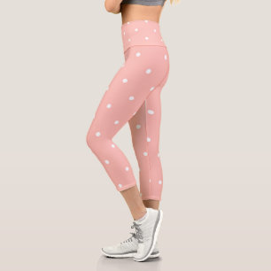 Leggings Capri Cantaloupe Melon et points blancs
