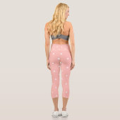 Leggings Capri Cantaloupe Melon et points blancs (Verso)