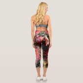 Leggings Capri Capri à haute taille d'anémone rose (Verso)