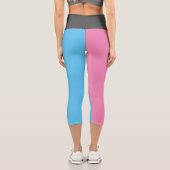 Leggings Capri Capri de graduation moderne rose, bleu et gris (Verso)