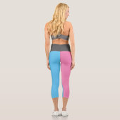 Leggings Capri Capri de graduation moderne rose, bleu et gris (Verso)