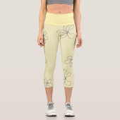Leggings Capri capri fleur jaune (Recto)