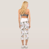 Leggings Capri Capri Fleurie à Haute Taille (Verso)
