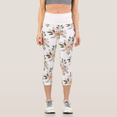 Leggings Capri Capri Fleurie à Haute Taille (Recto)