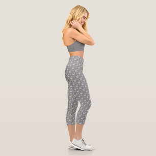 Leggings Capri Capri floral gris chic