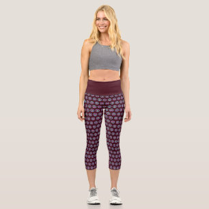 Leggings Capri Capri géométrique haut-taille - Design élégant