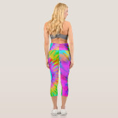 Leggings Capri Capri Haute Taille De Neon Tie Dye Swirl (Verso)