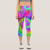 Leggings Capri Capri Haute Taille De Neon Tie Dye Swirl (Recto)