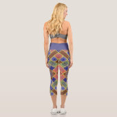 Leggings Capri CAPRI LÉGGINES Rose-Bleu-Vert Design Mandala (Verso)
