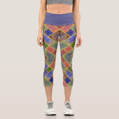 Leggings Capri CAPRI LÉGGINES Rose-Bleu-Vert Design Mandala (Recto)