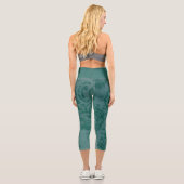 Leggings Capri Capri mi-hauts sarcelle vert paisley MEDIUM (Verso)