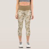 Leggings Capri Capri Motif haute taille beige-Brown (Recto)