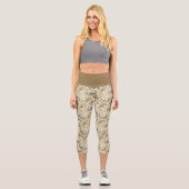Leggings Capri Capri Motif haute taille beige-Brown (Recto)
