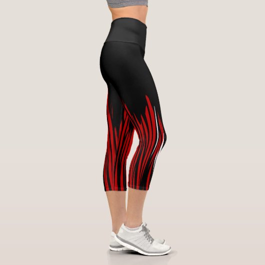 Leggings Capri Capri noir rouge blanc (Droite)