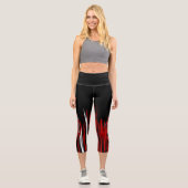 Leggings Capri Capri noir rouge blanc (Recto)