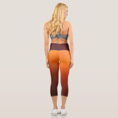 Leggings Capri Capri orange et Brown couleur Ombre (Verso)