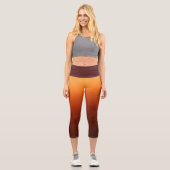 Leggings Capri Capri orange et Brown couleur Ombre (Recto)