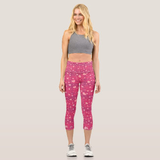 Leggings Capri Capri rose à haute taille