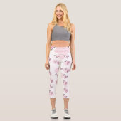 Leggings Capri Capri rose à taille haute à coeurs (Recto)