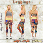 Leggings Capri CAPRI STYLE LEGINGS - "3 Domes" - Paul Klee Art<br><div class="desc">Une image d'art intitulée "Ville à trois domaines" de l'artiste Paul Klee (1879 - 1940) est présentée sur ces Leggings colorés de style Capri. Disponible en cinq tailles pour femmes (XS, S, M, L, XL). Voir la description "À propos de ce produit" ci-dessous pour des informations générales sur le dimensionnement...</div>