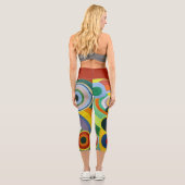 Leggings Capri CAPRI STYLE LEGINGS - "Rythme" - Abstrait + Rouge (Verso)
