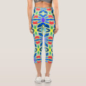 Leggings Capri Capris, A colorful trendy fabric pattern design (Verso)