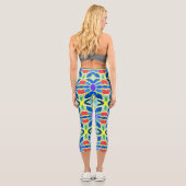 Leggings Capri Capris, A colorful trendy fabric pattern design (Verso)