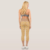 Leggings Capri Capris à haut Motif de marguerite jaune Brown (Verso)