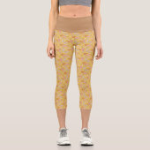 Leggings Capri Capris à haut Motif de marguerite jaune Brown (Recto)