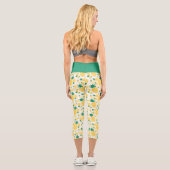 Leggings Capri Capris à haute taille d'ananas tropical (Verso)