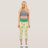 Leggings Capri Capris à haute taille d'ananas tropical (Recto)
