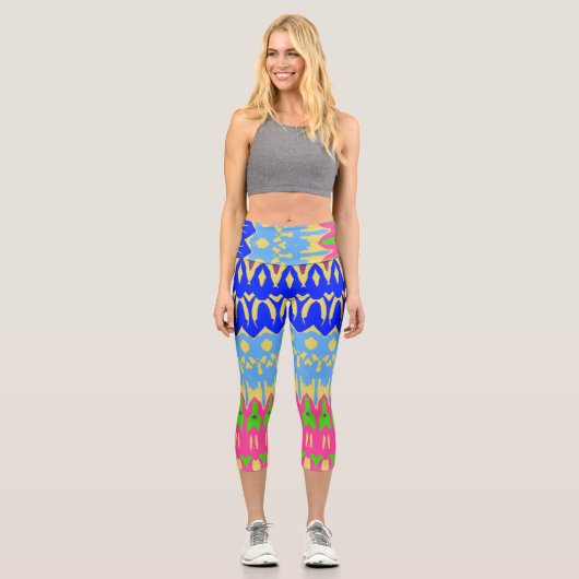 Leggings Capri Capris, A multicolor trendy fabric pattern design (Recto)
