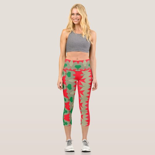 Leggings Capri Capris, A multicolor trendy fabric pattern design (Recto)