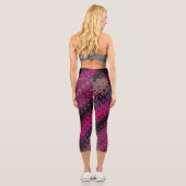 Leggings Capri Capris Abstrait à haut Motif rose chaud (Verso)