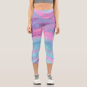Leggings Capri Capris Abstrait turquoise, Turquoise, Rose (Recto)