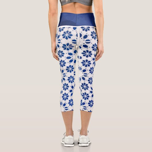 Leggings Capri Capris BLEU haute taille (Verso)
