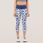 Leggings Capri Capris BLEU haute taille (Recto)