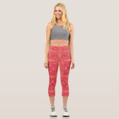 Leggings Capri Capris chic à haut taille avec design triangle rou (Recto)
