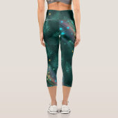 Leggings Capri Capris dans Hunter Green Fern Feuilles et points c (Verso)