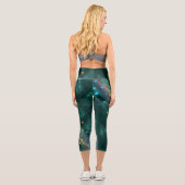 Leggings Capri Capris dans Hunter Green Fern Feuilles et points c (Verso)
