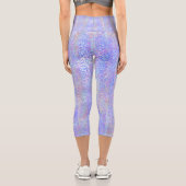 Leggings Capri Capris dans un petit Motif mauve pointillé (Verso)