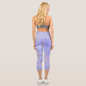 Leggings Capri Capris dans un petit Motif mauve pointillé (Verso)