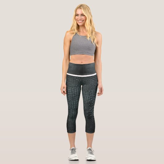 Leggings Capri Capris de crocodile haut taille (Recto)