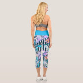 Leggings Capri Capris de libellule coloré avec bandes noires (Verso)