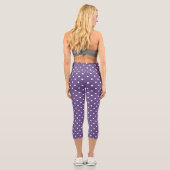 Leggings Capri Capris de Pois pourpres (Verso)