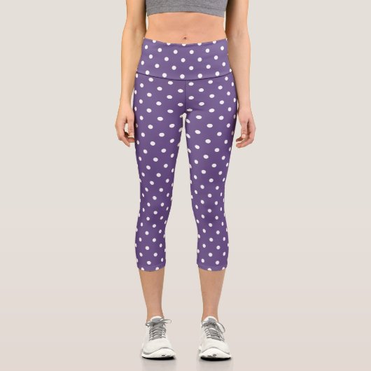 Leggings Capri Capris de Pois pourpres (Recto)