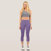 Leggings Capri Capris de Pois pourpres (Recto)