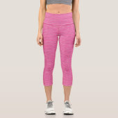 Leggings Capri Capris en bande rose (Recto)