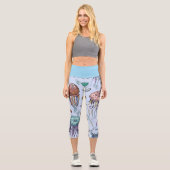 Leggings Capri Capris en bleu avec du poisson gelé (Recto)